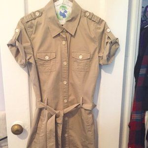 Calvin Klein Utility / Safari Style Khaki Dress